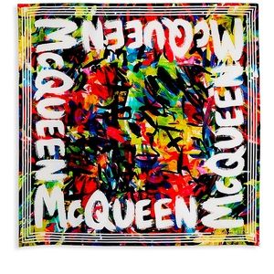 ALEXANDER MCQUEEN’S COLORFUL & BEAUTIFUL SILK SCARF GRAFFITI